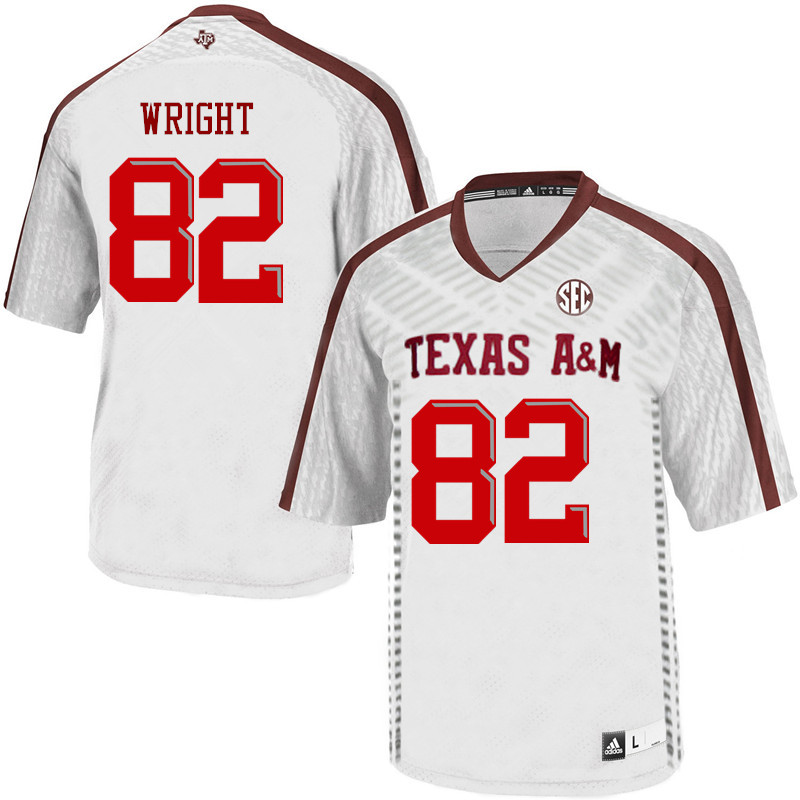 Men #82 Dylan Wright Texas A&M Aggies College Football Jerseys Sale-White - Click Image to Close